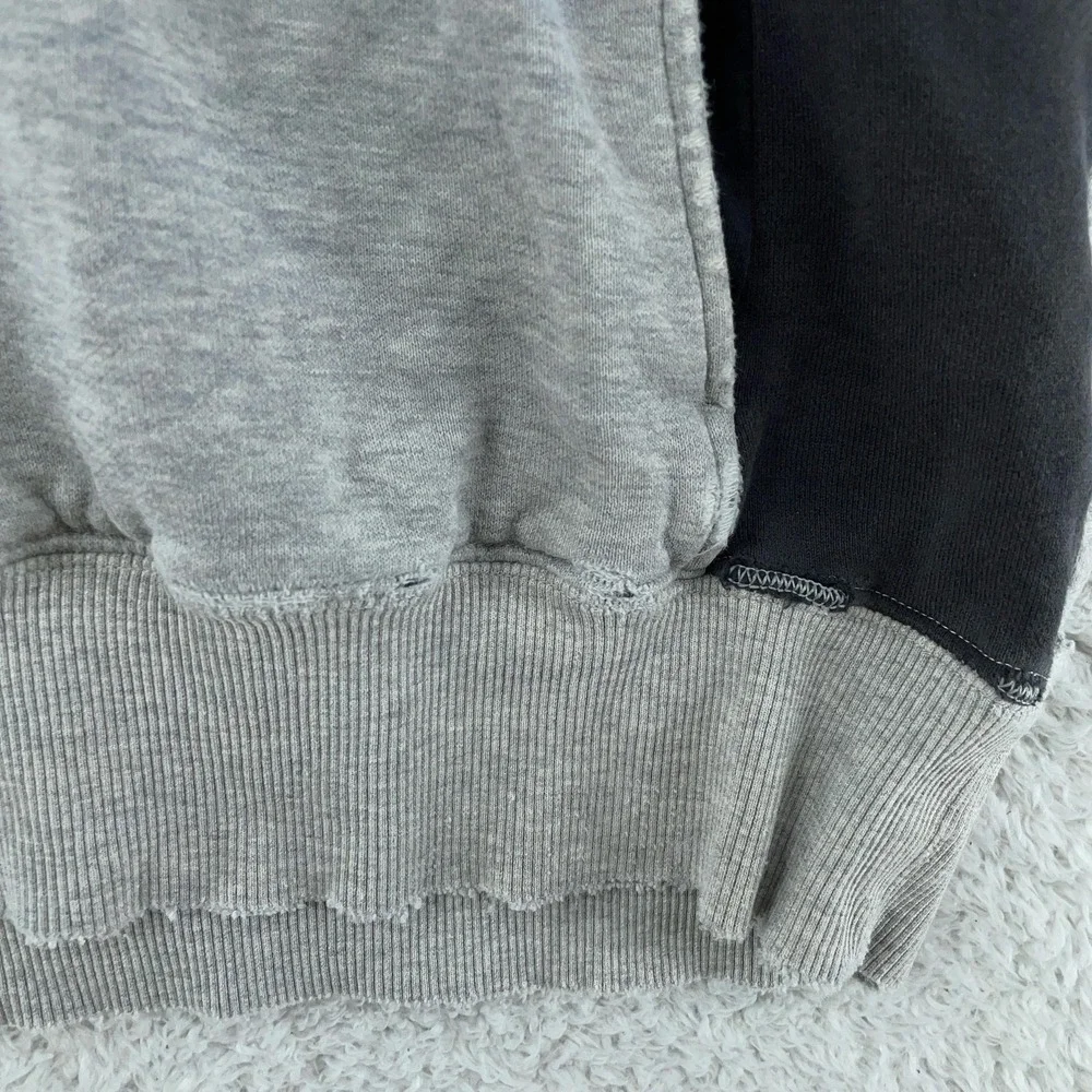 Distressed Vintage Adidas Hoodie‎ Mens XL Gray Raglan Pullover Sweatshirt